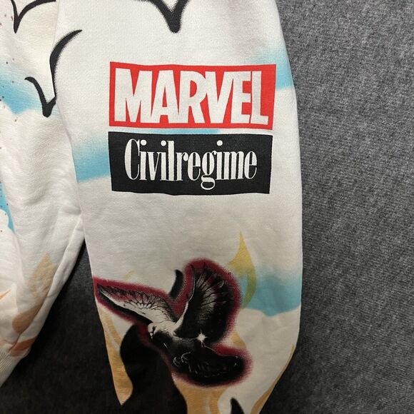 Deadpool Marvel Civil Regime Airbrush Hooded Sweatshirt, Hoodie, Medium, READ - Picture 5 of 12
